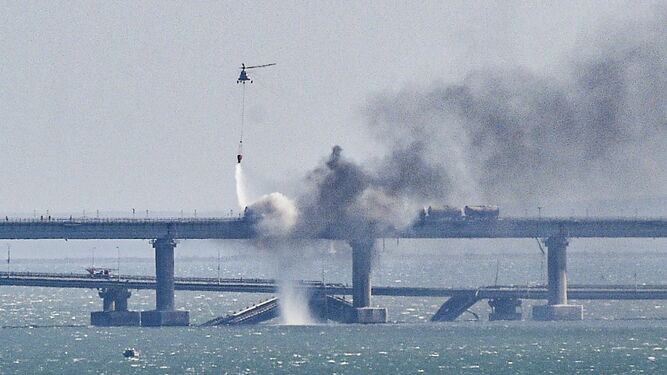 Explosión en el puente de Crimea.