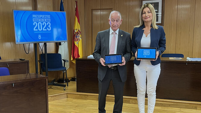 Amat y Fernández han presentado esta mañana los presupuestos para 2023.