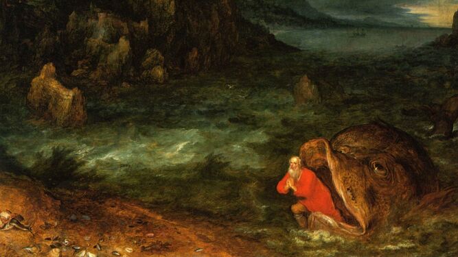 'Jonás arrojado por la ballena', por Brueghel el Viejo, alrededor de 1598.