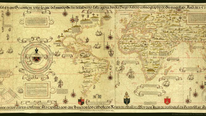 Carta universal del cosmógrafo Diego de Ribero, impresa en Sevilla en 1529