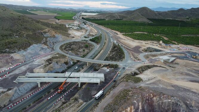 Vista aérea de los trabajos en la Autovía del Almanzora.