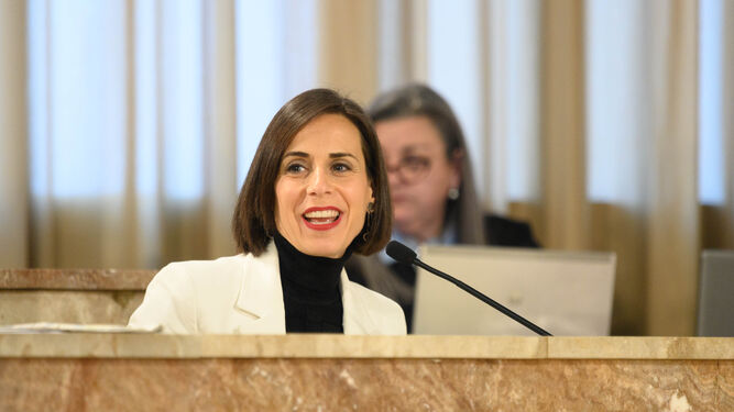Margarita Cobos, en el último Pleno del Ayuntamiento de la capital.