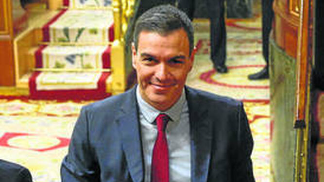 El presidente del Gobierno, Pedro Sánchez, ayer en el Congreso.