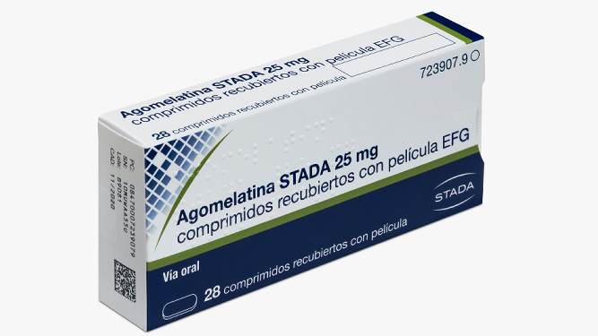 Caja de agomelatina del laboratorio Stada.