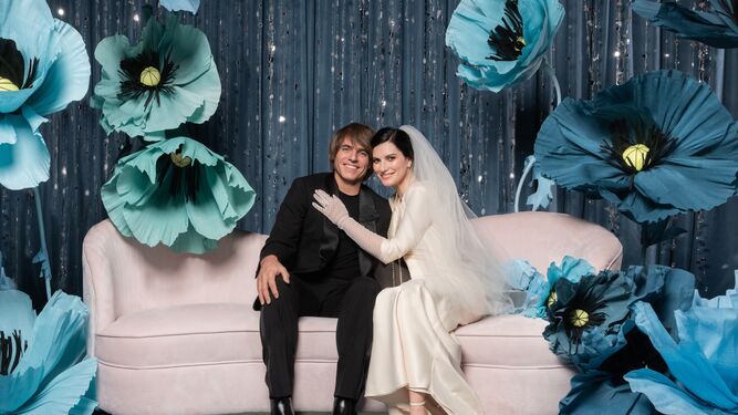 Laura Pausini y su marido, con la puesta en escena de su boda