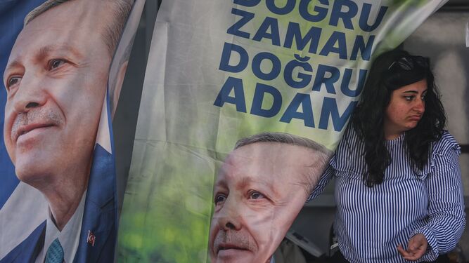 Cartel electoral en Estambul del presidente turco, Recep Tayyip Erdogan.