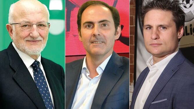 Juan Roig, presidente de Mercadona; Javier Sánchez-Prieto presidente ejecutivo de Iberia; y  Óscar Mayo, director general ejecutivo de LaLiga.