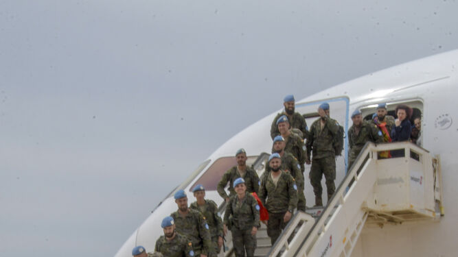 Los legionarios y el resto de militares han aterrizado en el aeropuerto de Almería.
