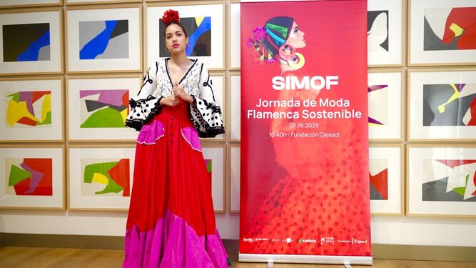 Así es el traje de flamenca reciclado propuesto por la firma Miabril y enmarcado en el proyecto Recicla lunares.