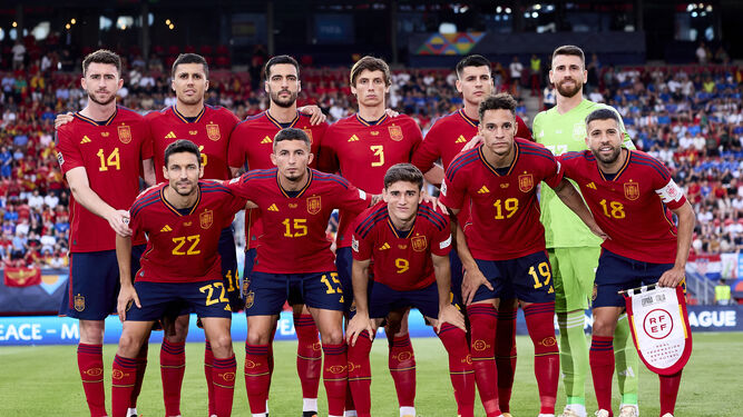 La escuadra de España en la semifinal contra Italia