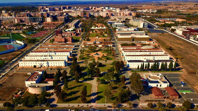 Campus de El Carmen de la Universidad de Huelva visto desde el aire