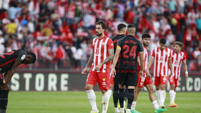 Íñigo Eguaras durante el partido que enfrentó a los rojiblancos con el Mallorca la pasada temporada.