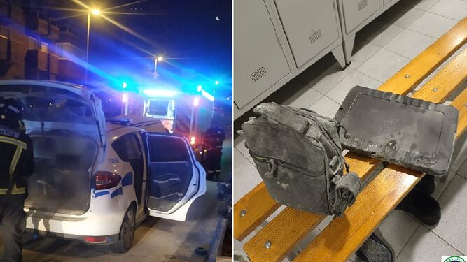 Dos policías locales y un detenido logran escapar del incendio en el maletero de un coche patrulla