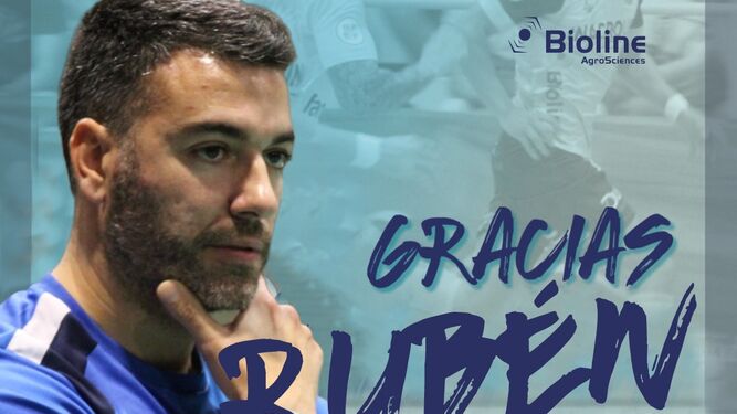 Cartel con el que El Ejido Futsal anunciaba la salida de Rubén Roncero de su conjunto femenino.