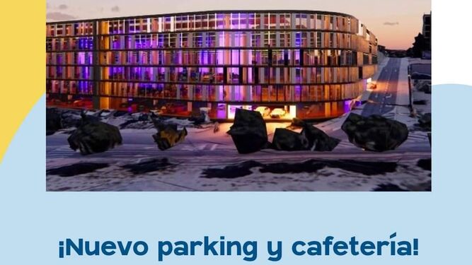 Anuncio del nuevo parking y la cafetería de Torrecárdenas.