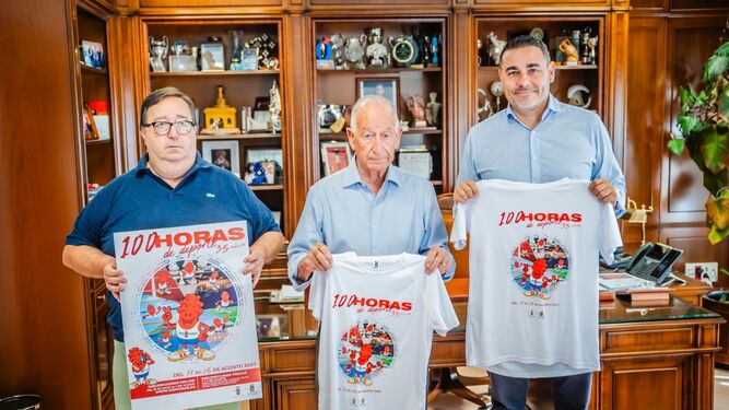 Presentación del cartel y las camisetas de la XXXV edición de las ‘100 Horas de Deporte’ de Roquetas de Mar.
