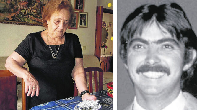 A la izquierda, María Morales hace unos años; a la derecha, su hijo, Juan Mañas.