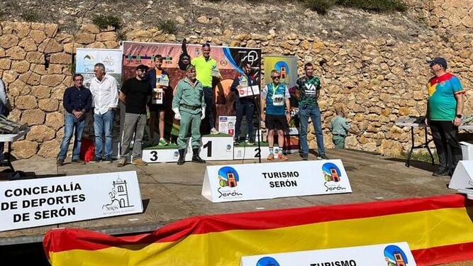 Podio en categoría masculina de la III Running Vía Verde celebrada en el Valle del Almanzora.