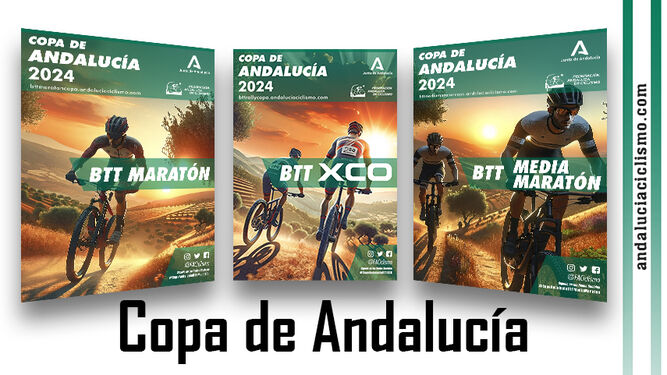 Cartel de la Copa de Andalucía BTT 2024 en sus distintas modalidades.