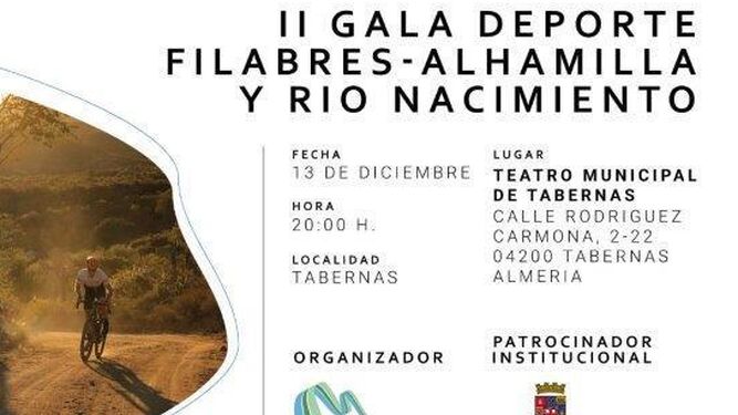 Cartel de la segunda edición de la Gala Deporte Filabres-Alhamilla y Río Nacimiento.