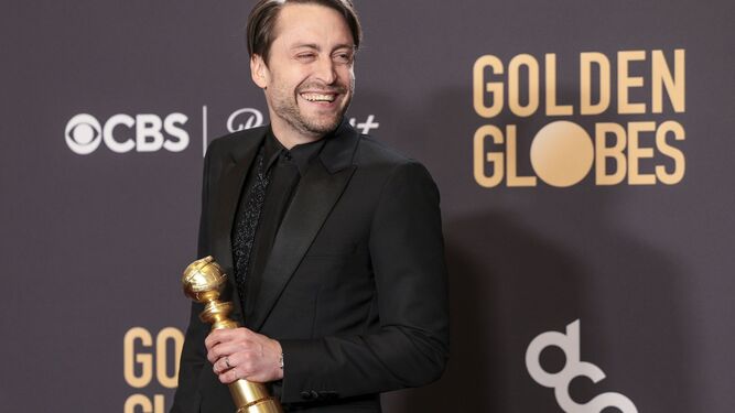 Kieran Culkin, feliz con su Globo de Oro