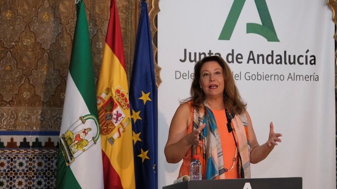 Carmen Crespo, en la delegación del Gobierno en Almería.