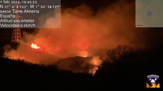 El incendio en Sierra Cabrera.