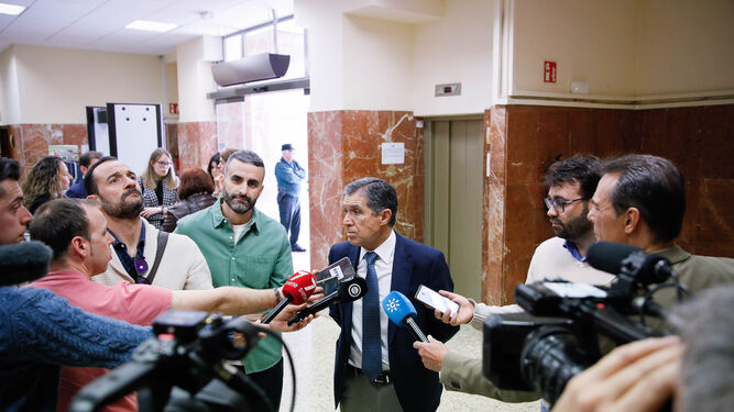 El presidente del TSJA, Lorenzo del Río, este martes en la Audiencia Provincial de Almería.