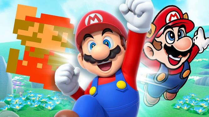 Mario ha mantenido siempre sus señas de identidad: bigote, gorra roja y peto azul.