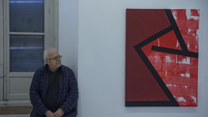 Gerardo Delgado, en una exposición en Rafael Ortiz.