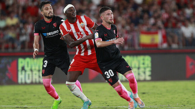 Sadiq marcó ante el Sevilla su último tanto como rojiblanco antes de marcharse a la Real