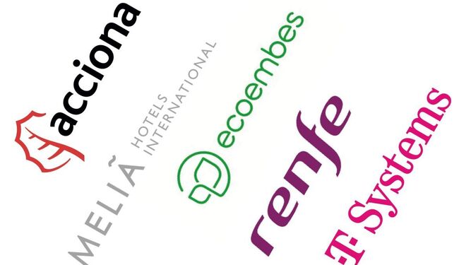 Logotipos de T-Systems, Acciona, Meliá, Ecoembes y Renfe.