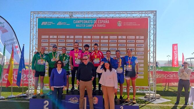 Podio del Campeonato de España Máster de Campo a Través celebrado en Hornachuelos.