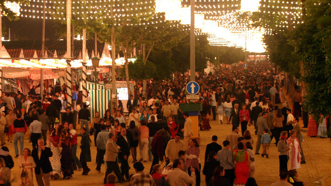 La Feria de Abril de noche.