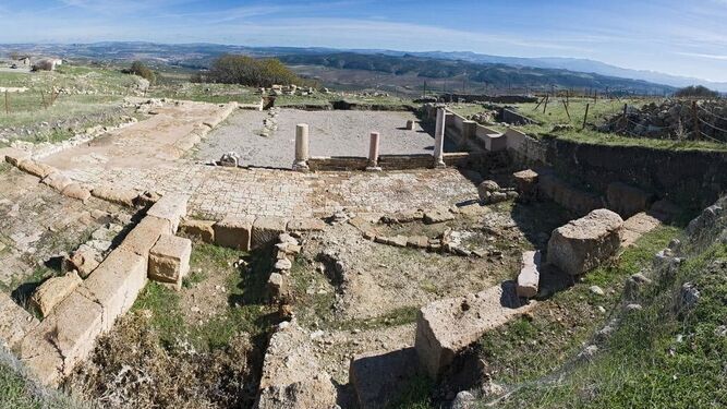 Vista del yacimiento romano de Acinipo en Ronda.